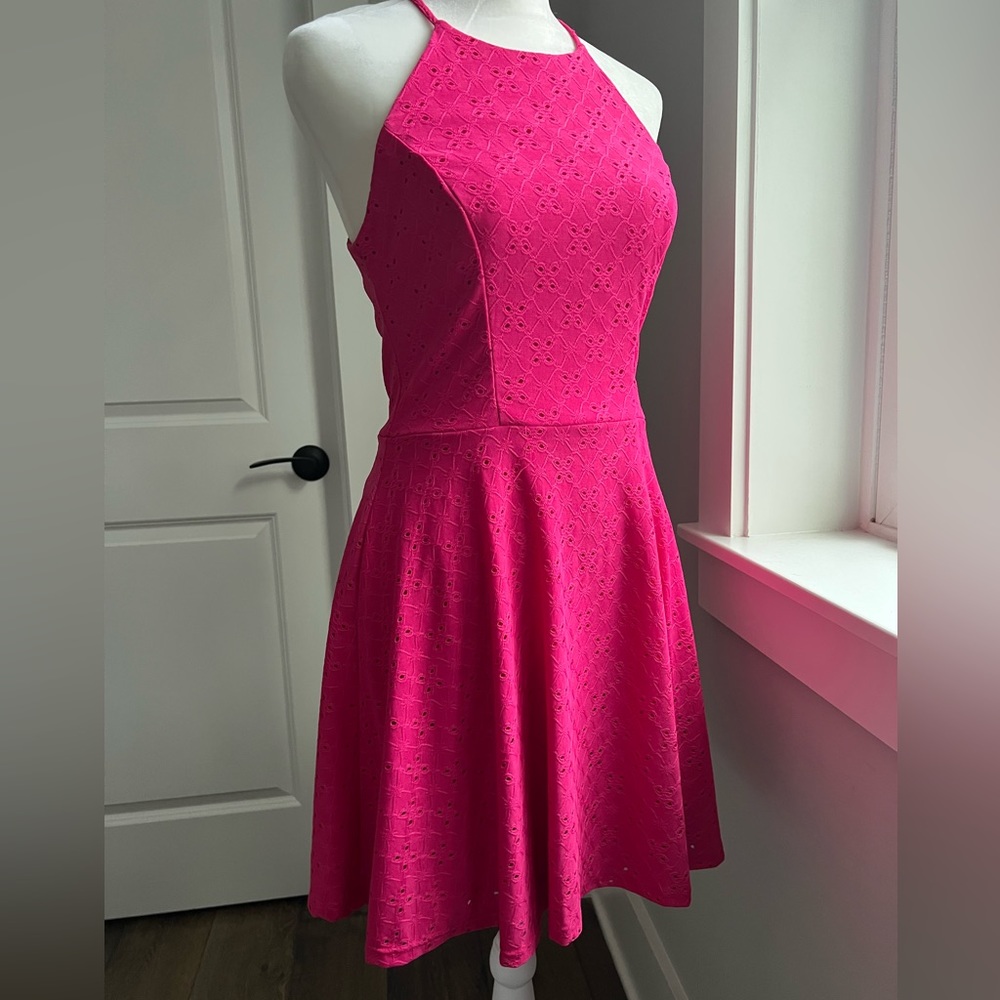 Very pretty Fuchsia pink halter dress. Worn once. Like new.